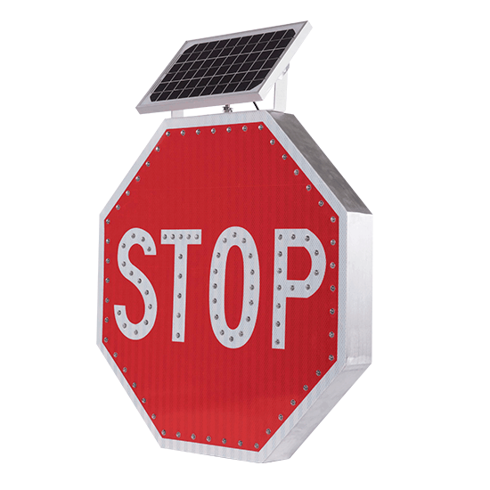 flashing stop signs